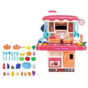 Toddlers Play Kitchen Toys Set Lights&sounds For1-6 Years Girls&boys Gift(13.8”X5.9”X16.9”)