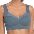 thumbnail image 1 of Hjtefg Sheer Bralette - Plus Size Wireless Push-Up, Breathable Seamless Sports Bra,Color: T2-Navy Size: L, 1 of 7