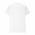 thumbnail image 4 of Liquidation! T-Shirt Grande Taille pour Femmes, Blouse à Manches Courtes d'Été pour Femmes, Blouse en Dentelle à Col Rond Unie pour Femmes, 4 of 5