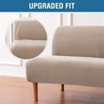 thumbnail image 3 of Armless Futon Cover Stretch Sofa Bed Slipcover Protector Elastic Feature Rich Textured High Spandex Small Checks Jacquard Fabric Futon Cover, Machine Washable, 3 of 7