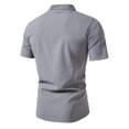 thumbnail image 3 of Birdeem Chemises pour Hommes Mode Décontractée Imprimé Col Rond Bouton Manches Courtes Chemise Blouse, 3 of 9