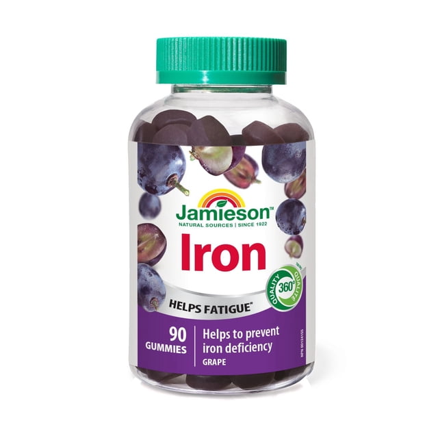 Jamieson Iron Gummies Grape Flavour, 90 Count