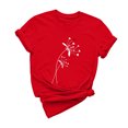 thumbnail image 4 of yievot Chemises pour Femmes Mode Manches Courtes Col Rond Impression de la Saint-Valentin Chandail Décontracté T-Shirt Hauts Chemise, 4 of 5