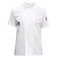 thumbnail image 4 of Chef Jacket Short Sleeve Cooking Clothes Simple Chef Kitchen Hotel Pub Coat for Restaurant White L, 4 of 8