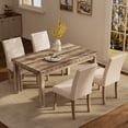thumbnail image 1 of Morden Fort Farmhouse Dining Table Set for 4, Country Style Kitchen Table with 4 Upholstered Chairs, Rustic Vintage Dining Set for Kitchen or Breakfast Nook, 1 of 5