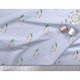 thumbnail image 2 of Soimoi Cotton Cambric Fabric Carrot & Rabbit Dots Printed Fabric 1 Yard 56 Inch Wide, 2 of 5