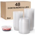 thumbnail image 2 of Lot de 48 Bols Alimentaires Ronds Jetables en Plastique - Contenants à Soupe Étanches avec Couvercles, Rangement pour Collations Allant au Micro-Ondes, 2 of 4