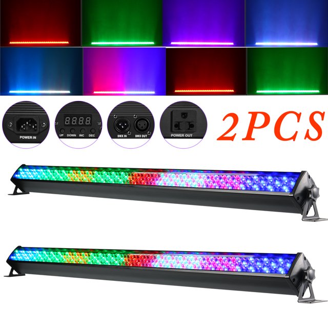 2 Pack 252 LEDs Wash Light Bar Stage Light for DJ Concert Party Weddings Nightclub Dance Hall