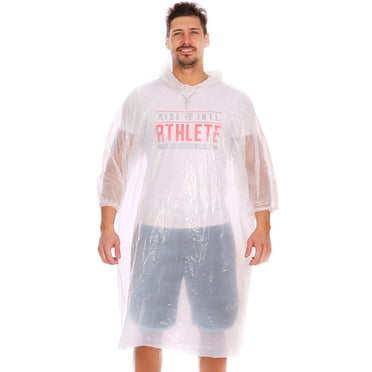 Coofit Poncho de Pluie Jetable pour Adulte Imperméable Manteau de Pluie Poncho d'Urgence pour Voyage