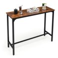 thumbnail image 1 of Gymax 48'' Rectangular Bar Table Kitchen Dining Table w/ Steel Frame & Adjustable Feet, 1 of 10
