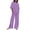 Z-2 Purples, variant on Casual Sets for Women 2 Piece Business Casual Outfits for Women Clothing Set Female Round Neck Short Sleeve Tops Pants Sets Casual Pant Style S_712 Women's Tracksuits White L