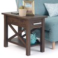 thumbnail image 2 of SIMPLIHOME Kitchener SOLID WOOD 14 inch wide Rectangle Contemporary Narrow Side Table in Warm Walnut Brown with Storage, 1 Drawer and 1 Shelf, for the Living Room and Bedroom, 2 of 5