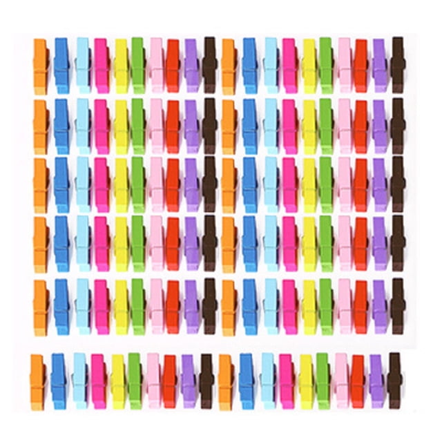 Meitianfacai 100-Pack Sturdy 1.4 Inch Mini Wooden Clothespins for Scrapbooking Crafts