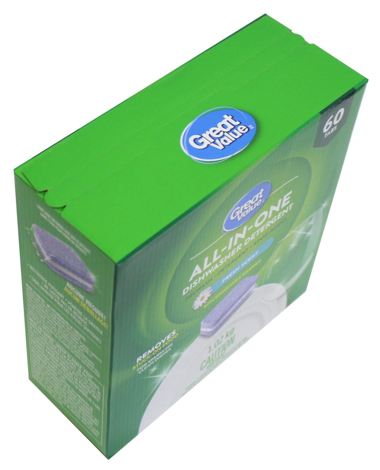 Great Value Détergent pour Lave-Vaisselle Tout-en-un 60 Tablettes