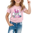 thumbnail image 1 of MIASHUI T-Shirts Graphiques de Pâques pour Garçons Manches Courtes Décontractées Douces Hauts Colorés pour Enfants Rose, 4-5 Ans, 1 of 4