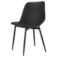 thumbnail image 4 of Bouclair Black Faux Leather Dining Chair Kitchen Side Chair with Tapered Metal Legs Set Component, 4 of 6