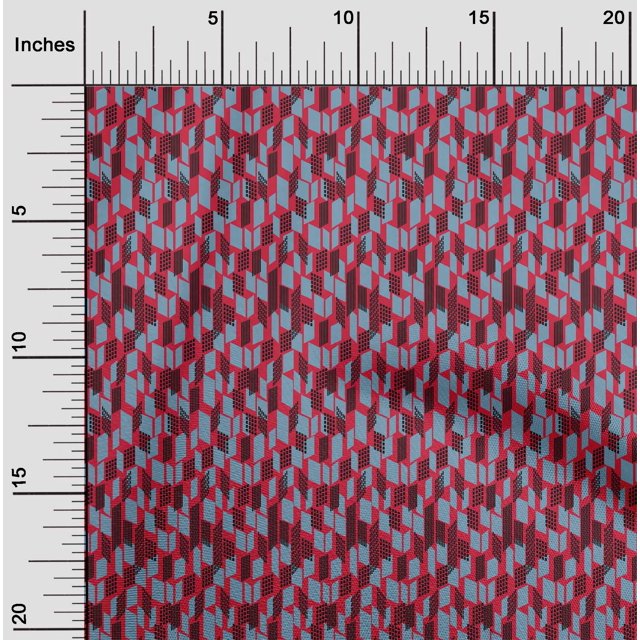 oneOone Cotton Poplin Fabric Parallelogram Geometric Print Fabric BTY 56 Inch Wide