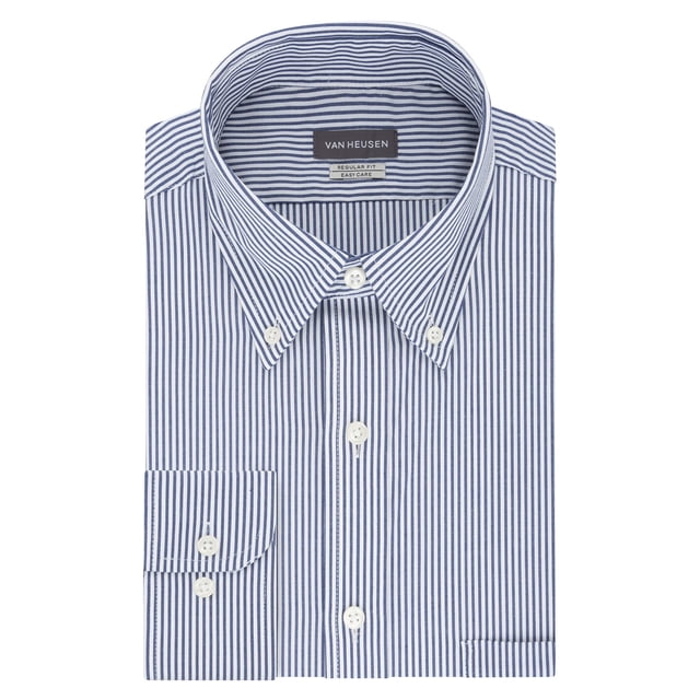 Van Heusen Chemise Habillée à Col Boutonné à Rayures Coupe Régulière pour Hommes