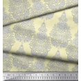 thumbnail image 3 of Soimoi Poly Georgette Fabric Leaves & Floral Block Printed Fabric 1 Yard 52 Inch Wide, 3 of 3