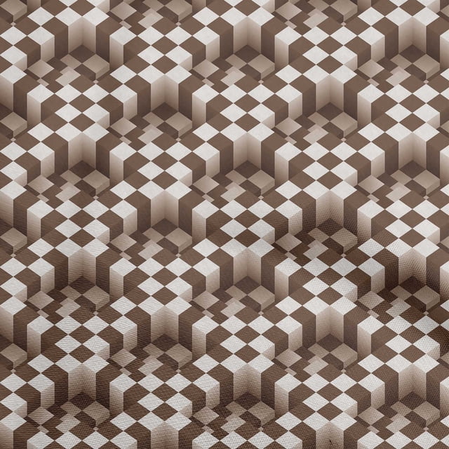 oneOone Velvet Brown Fabric Geometrical Craft Projects Decor Fabric Printed By The Yard 58 Inch Wide