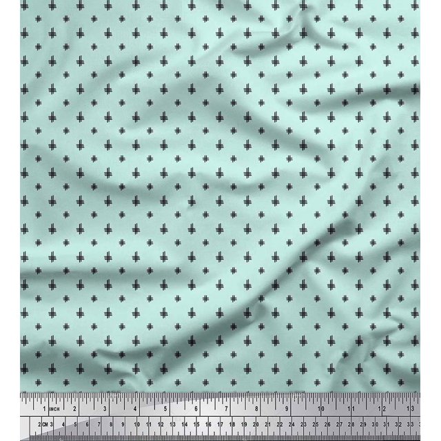 Soimoi Viscose Chiffon Fabric Hash Sign Geometric Printed Craft Fabric by The Yard 42 Inch Wide