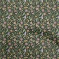 thumbnail image 1 of oneOone Popeline de Coton Vert Foncé Tissu Jacobin Floral Tissu pour Robe Tissu Imprimé Tissu au Mètre 56 Pouces de Large, 1 of 5