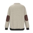 thumbnail image 4 of DPTALR Homme Casual Patchwork Pull Manches Longues Stand Col Fermeture Éclair Blouse, 4 of 4