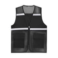 thumbnail image 4 of RUNQHUI Men Women Zipper High Visibility Reflective Safety Vest Construction Work Mesh Fabric Work Clothes Black 165, 4 of 7