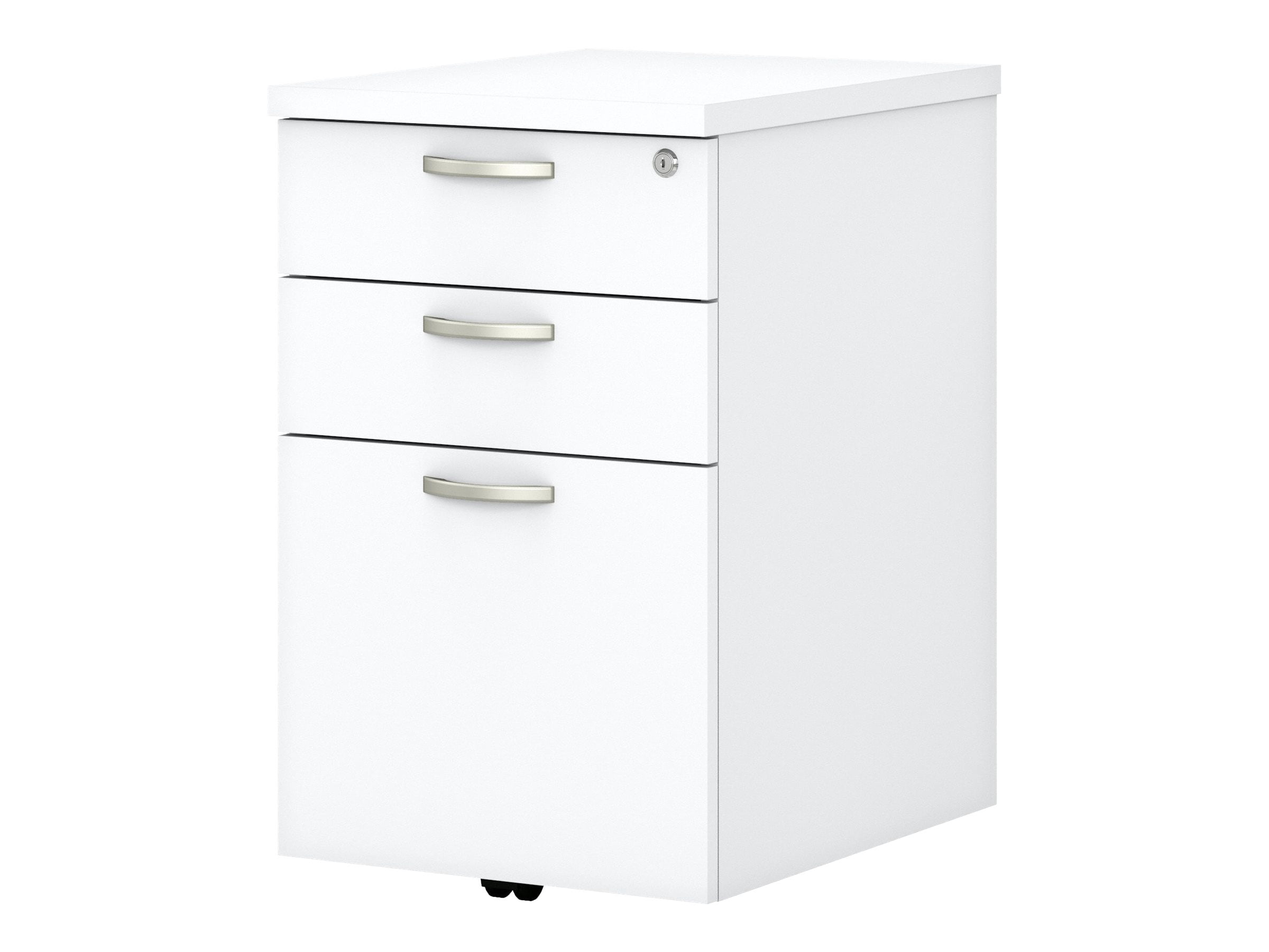 Bush Business Furniture Easy Office Classeur Mobile à 3 Tiroirs, Blanc Pur