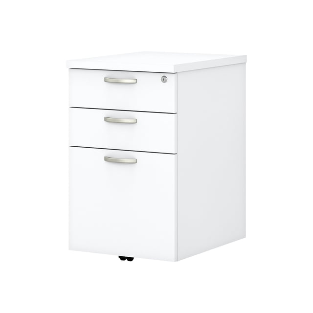 Bush Business Furniture Easy Office 3 Drawer Mobile File Cabinet ,Pure White