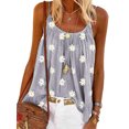 thumbnail image 1 of HIMONE Daisy Print Spaghetti Strap Blouse Funny Cute Vocation Cami Vest Summer Tank, 1 of 2