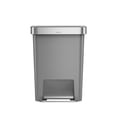 thumbnail image 2 of Simplehuman 50 Liter / 13 Gallon Plastic Rectangular Kitchen Trash Can with Liner Pocket, Grey, 2 of 8
