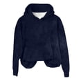 thumbnail image 4 of IMENGL Casual plush solid color hoodie, Blue 2XL, Size M-2XL, 4 of 4