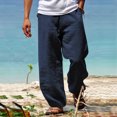 thumbnail image 1 of RKSTN Men Cotton Pants Men's Fall Cuffed Pants Multi Pocket Tether Solid Trousers Relaxation Length Pants Full Length Pants, 1 of 3