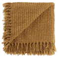 thumbnail image 1 of Bouclair Ochre Basic Chenille Knit Throw 50x60 in (127x152 cm), 1 of 7