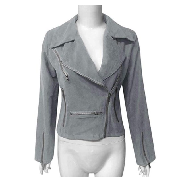 Veste Bomber Vintage à Fermeture Éclair pour Femmes Hiver