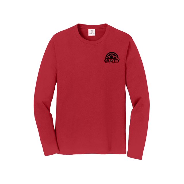 Gravity Outdoor Co. Chandail à Manches Longues - CardInal - Logo Noir - P
