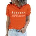 thumbnail image 2 of LSLJS Women's Funny Printed Pattern Casual Fashion Soild Color Short Sleeve Tops Blouse, 2 of 6