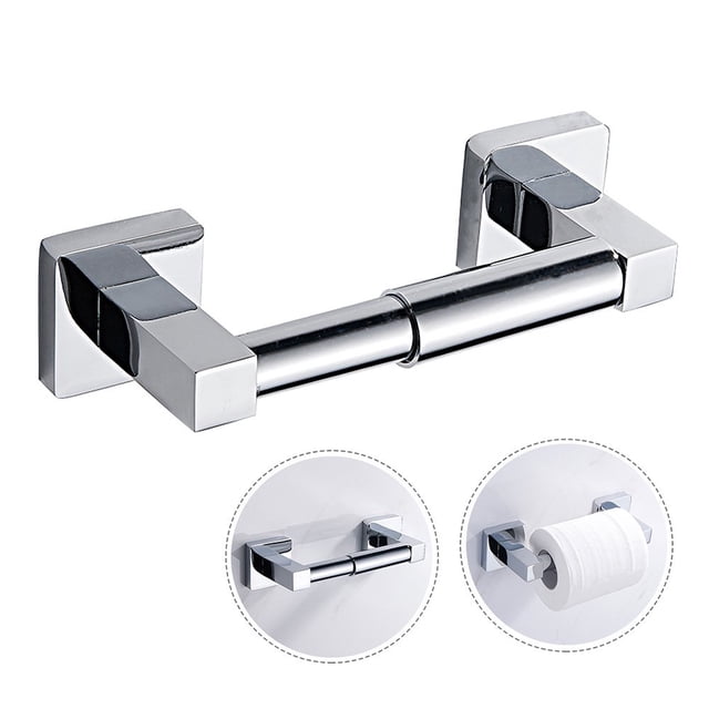 PENGXIANG Wall Mount Toilet Paper Holder Spring-Loaded Toilet Tissue Holder Chrome-Plated Stainless Steel Toilet Paper Holder/Roller Toilet Paper Holder Wall Mount Bathroom Tissue Paper R