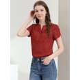 thumbnail image 2 of INSPIRE CHIC Blouse à Pois pour Femme Col en V Manches Courtes Haut de Bureau L Rouge-1, 2 of 6