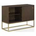 thumbnail image 1 of Crosley Furniture Byron Console Multimédia en Bois MDF et Acier, Brun Foncé/or, 1 of 17
