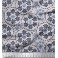 thumbnail image 1 of Soimoi Silk Fabric Snowflake Artistic Decor Fabric Printed Yard 42 Inch Wide, 1 of 3