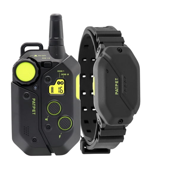 PATPET Dog Training collar, 3000 ft Range 16 Training Levels Dog Shock Collar with Remote Control(15-150lbs) Waterproof 100% Safe E Collar for Large Breed for Dogs Black and Green