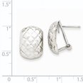 thumbnail image 2 of 14K White Gold Polished Quilted Omega Back Post Earrings, 2 of 2