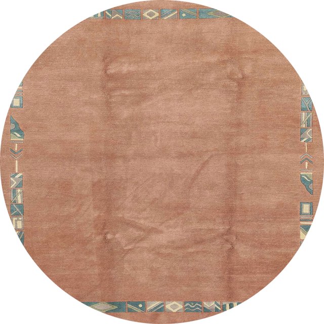 Ahgly Company Tapis d'Intérieur Ronds Abstraits Orange, Tapis de Zone Abstraits, 5 Pieds Rond