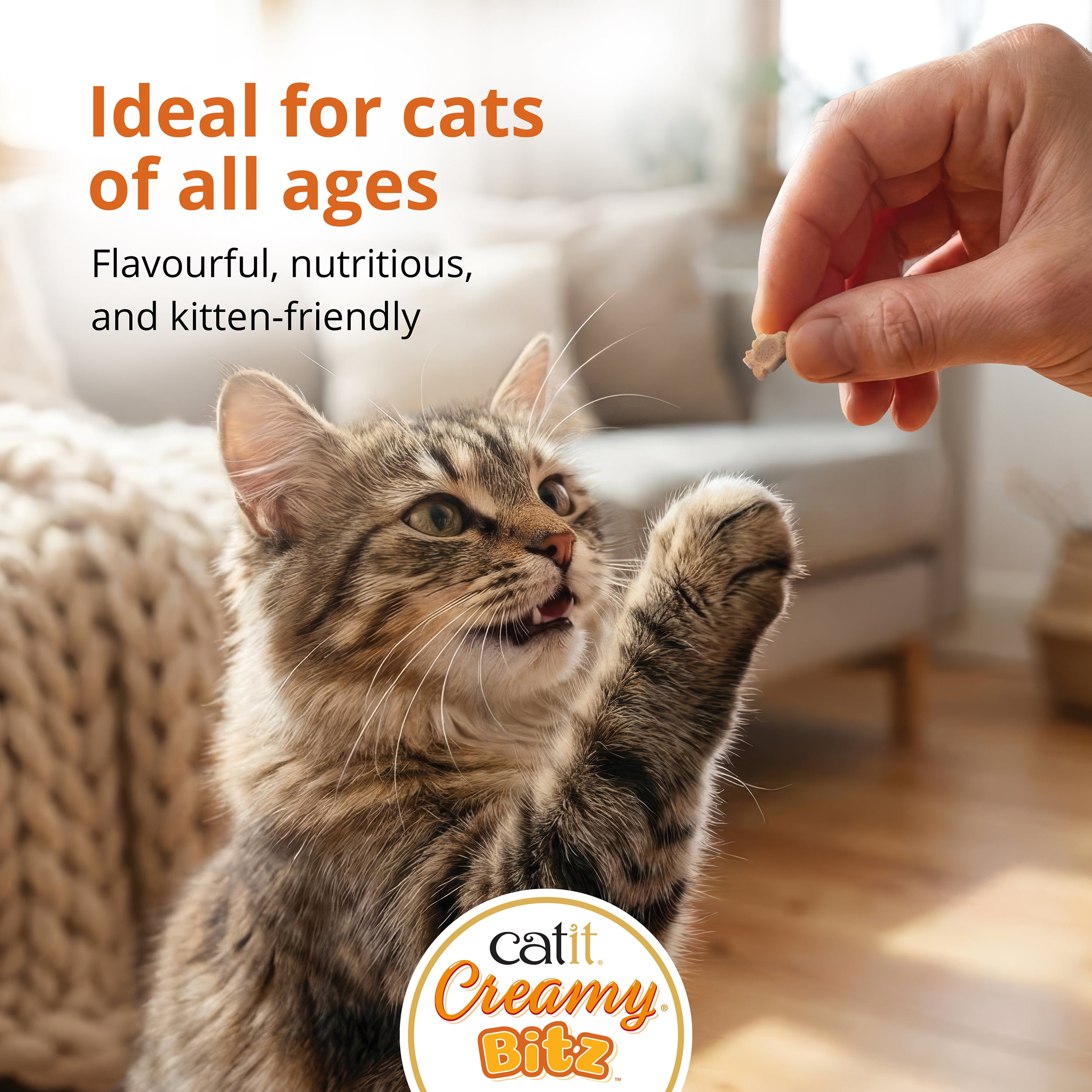 Gâteries pour chats Catit Creamy Bitz, Recette au poulet et aux pétoncles, 48 G