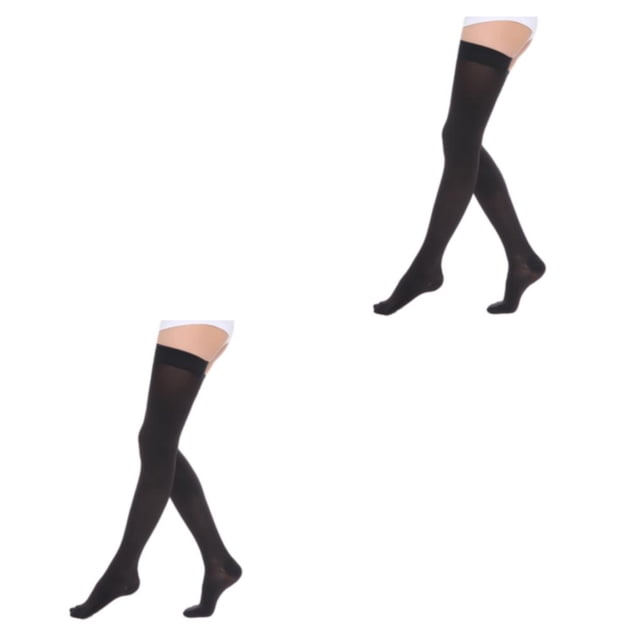 Baohd Soft And Stretchy Compression Stockings Fashionable And Comfortable Toe wrapping - black XL 2Set