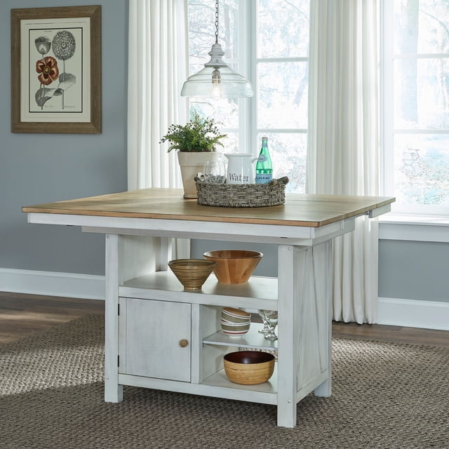 Liberty Furniture Lindsey Farm Kitchen Island Table - White