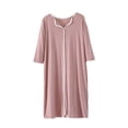 thumbnail image 1 of Amzcrzy Chemise de Nuit Grande Taille pour Femmes Manches Courtes Chemises de Nuit en Dentelle Robe de Nuit Boutonnée Robe de Pyjama Décontractée m-4TG, 1 of 4