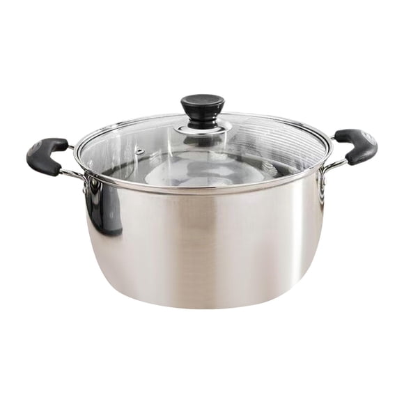 Tnarru Marmite en Acier Inoxydable Casserole à Soupe Casserole Multiusage Grande Capacité Base Universelle Antiadhésive Faitout pour Légumes Style Déjeuner A
